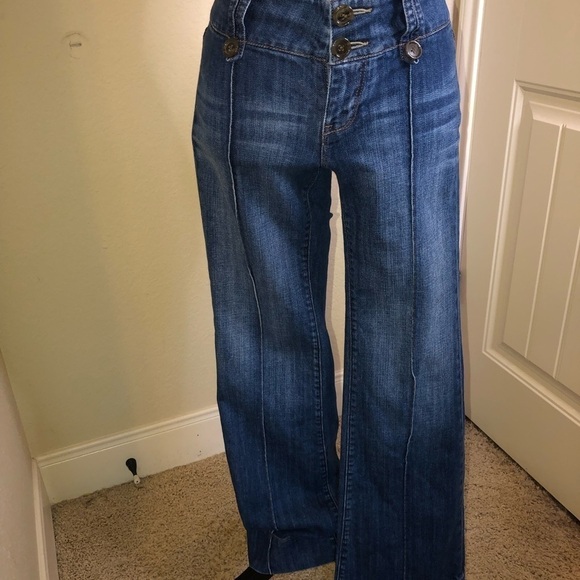 Y2K Vintage Banana Republic Urban Flare Jeans Size 0 Pleated Leg